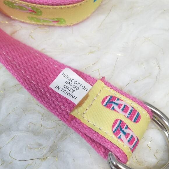 FlipFlop Print Belt Sm/Med Sandals Beach Summer Bright BarbieCore - Picture 4 of 7